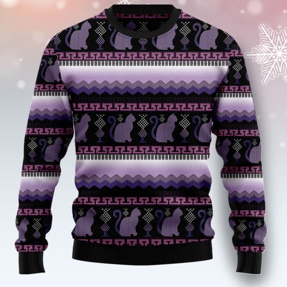 Purple kitty sweater!